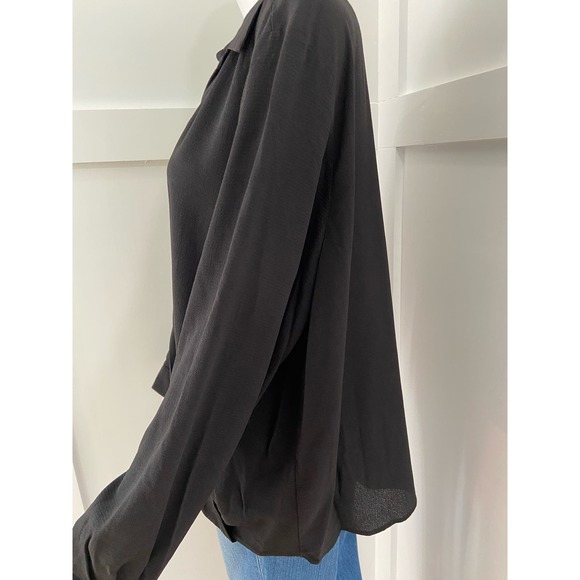 Zac and Rachel Black Long-Sleeved Wrap Top, Size XL wom257 - Picture 11 of 14